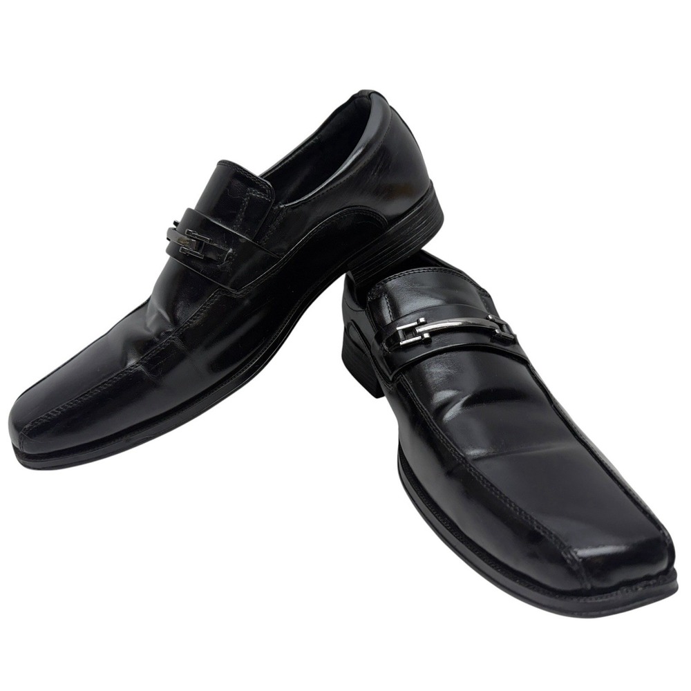 Dexter Comfort Men's 12 Black Slip On Dress Loafers Memory Foam Square Toe Shoes